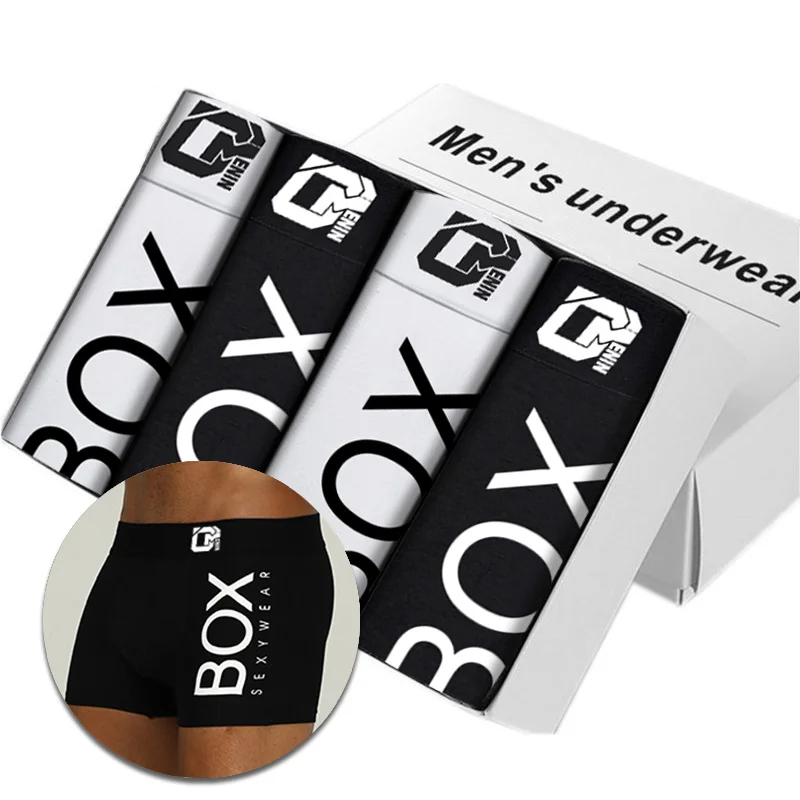 

4Pcs Man Underpants Boxershorts Cotton Men Boxers Male Breathable Underwear Men’s Panties Soft Boxer OR212