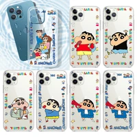anime cute crayon shinchan for apple iphone 13 12 11 pro max mini xs max x xr 6s 6 7 8 plus 5s soft transparent phone case funda