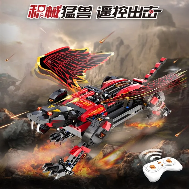 

Mailackers Technical Dragon Set RC Animal Series Iron Tiger Building Block Remote Control Model Bricks Toys For Children Gifts