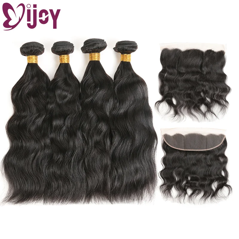 Натуральные волны связок с фронтальными прядями из человеческих волос 3/4 цвета не-реми.