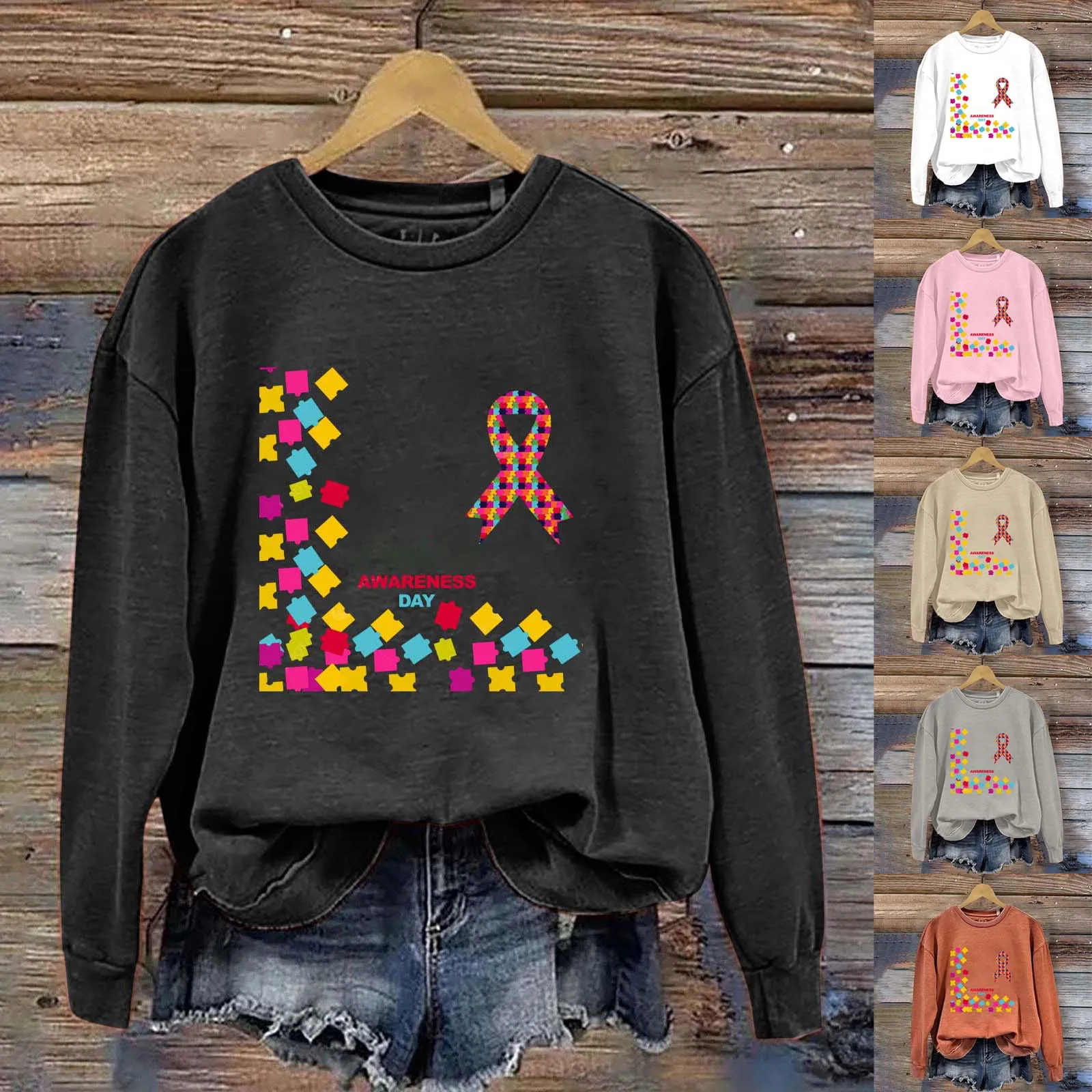 

Осень-зима 2023, новинка, свитер с круглым вырезом и принтом для осени и зимы, женская летняя рубашка, женские топы