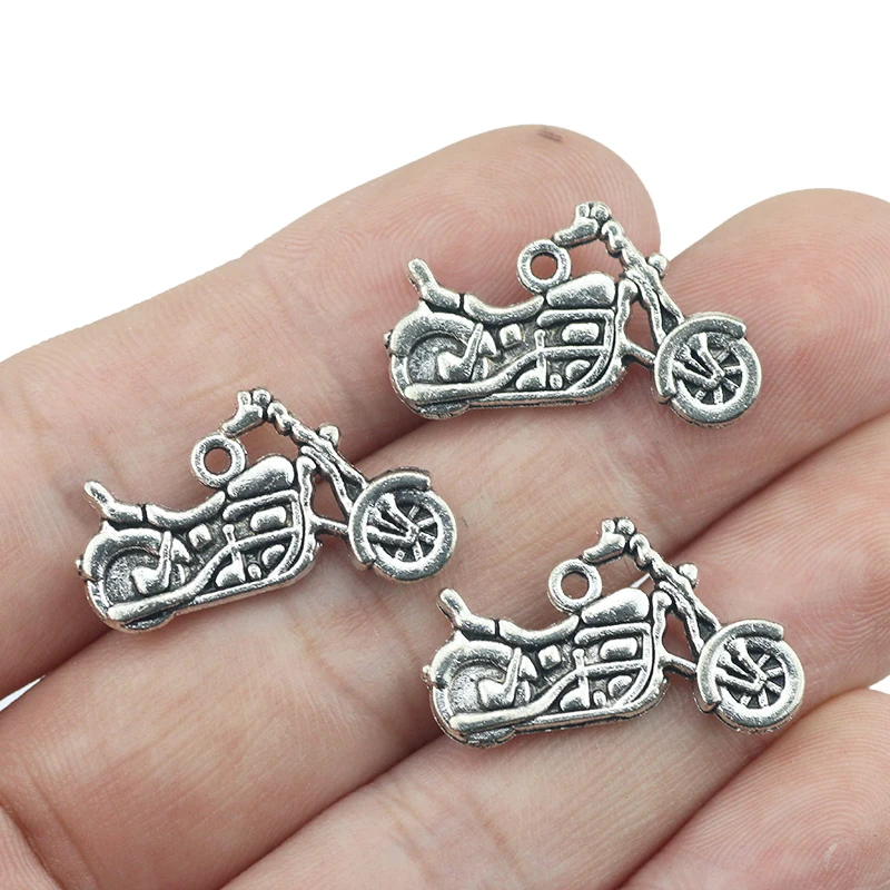 

15piece 14x24mm Charms Motorcycle Scooter Autocycle Tibetan Silver Color Pendants Antique Jewelry Making DIY Handmade Craft
