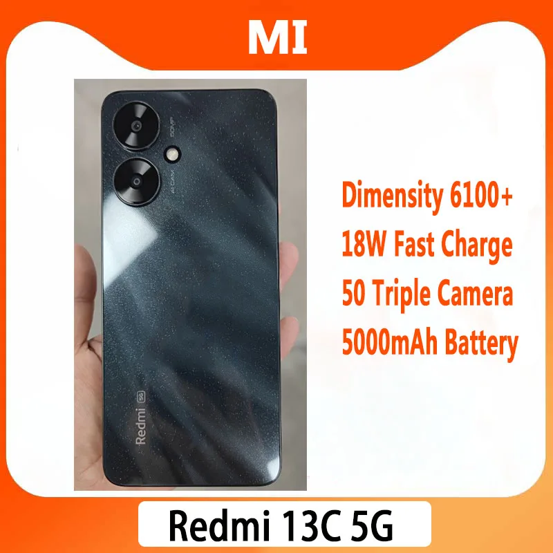Смартфон Xiaomi Redmi 13C 6 74 дюйма 6100 + 5000 мАч камера 50 МП быстрая зарядка 18 Вт