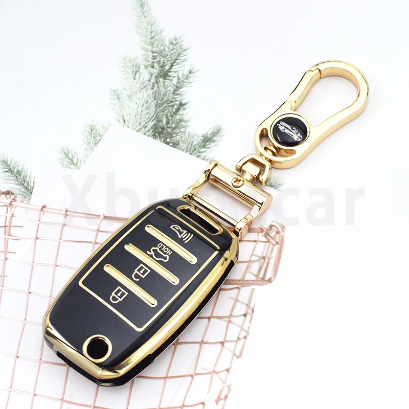 Чехол для автомобильного ключа из ТПУ с 3 кнопками брелок KIA Picanto Ceed Sorento Cerato K2 K3 K4 K5