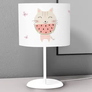 Image for Cute Smiling Face Cat Kids Bedroom Nightstand Nigh 