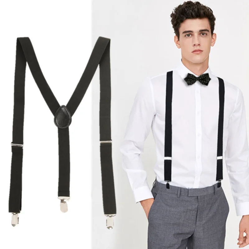

Men Suspenders 30mm Wide High Elastic Adjustable Straps Suspender Heavy Duty X Back Trousers Braces for Wedding Suit Skirt