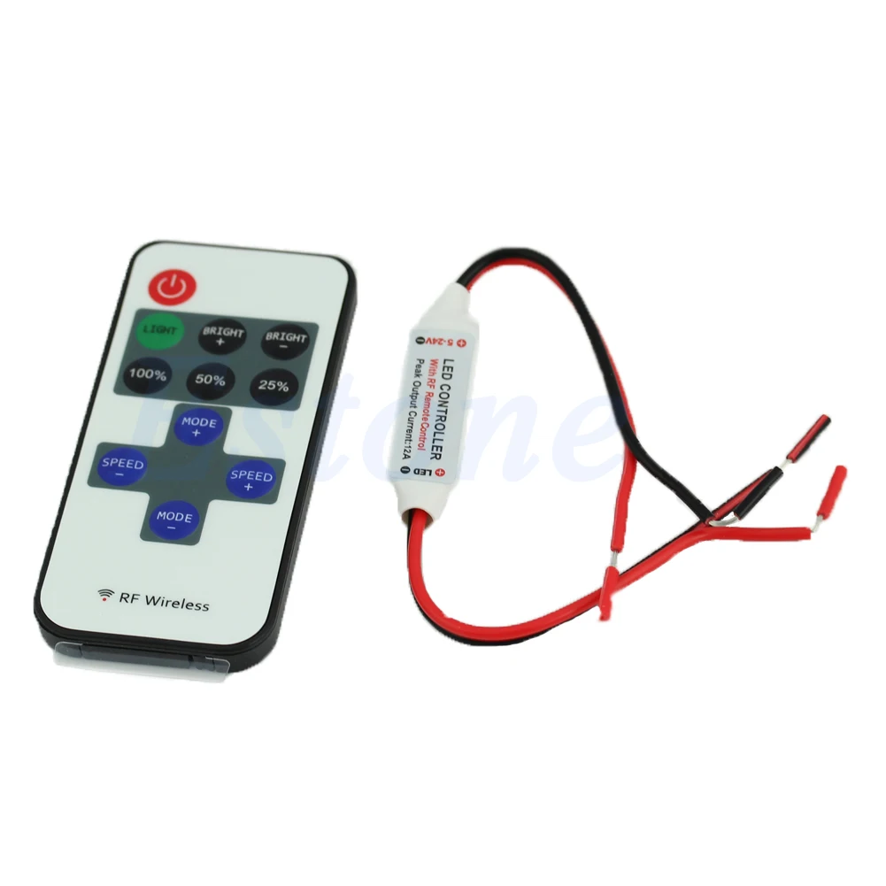 

for Dc 12V 11 Keys Mini RF Wireless Remote Controller for Led Single Color Strip