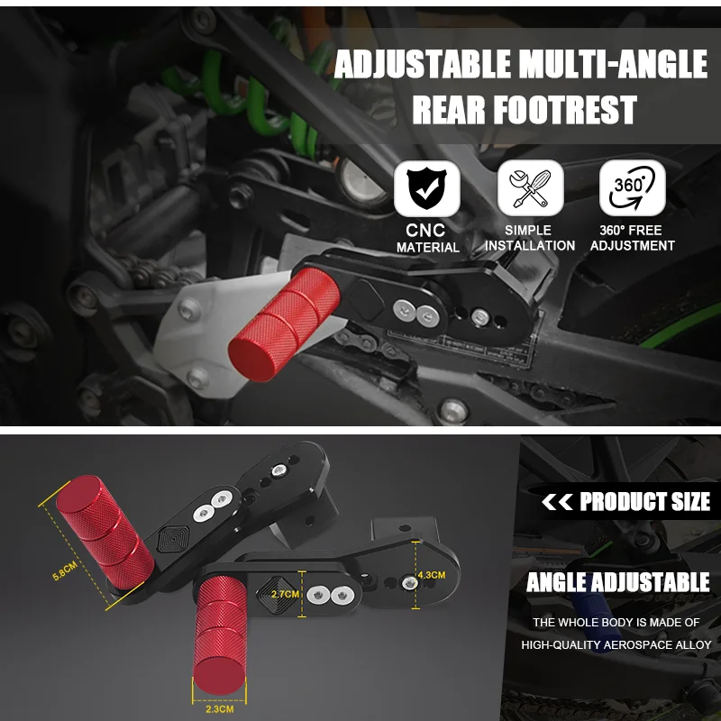 Мотоциклетная Регулируемая педаль для ног с несколькими углами ZX6R ZX10R ZX636 ZH2 NINJA650