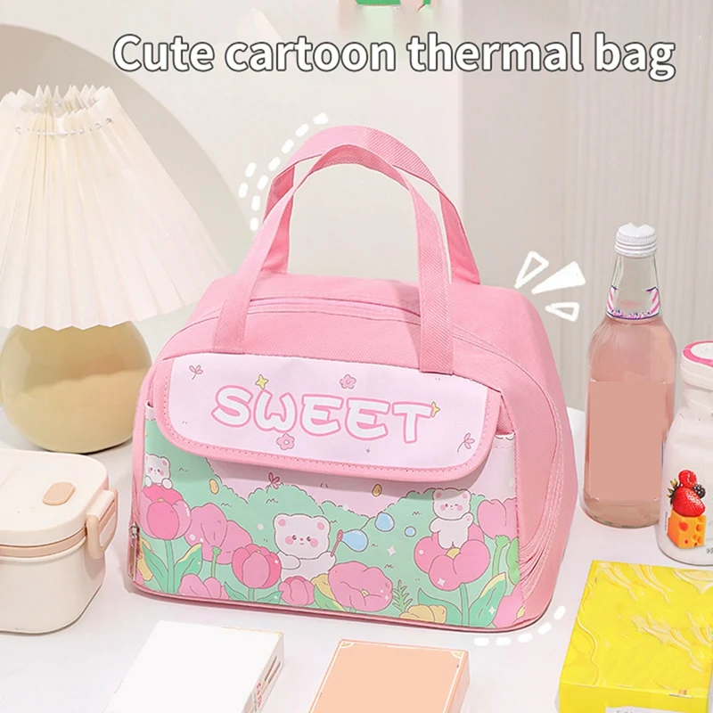 BMBY-Kawaii Портативная сумка для ланча изолированный ланч-контейнер женщин взрослых