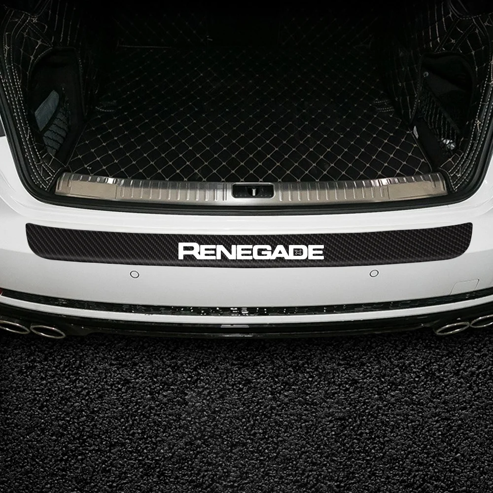 Для Jeep Renegade Grand Cherokee наклейки на задний бампер автомобиля из углеродного волокна -