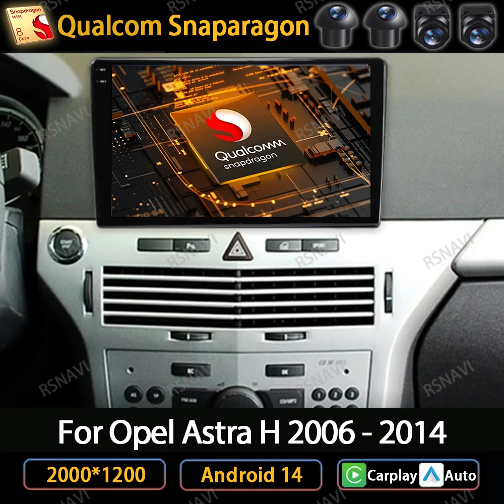 Android 14 беспроводной Автомобильный плеер Carplay для Opel Astra H 2004-2014 автомобильное радио