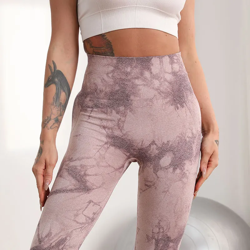 Women Tie dye Seamless Yoga Pants Sport Leggings Women High Waist Push Up Woman Tights Fitness Workout Leggings for Gym Fitness