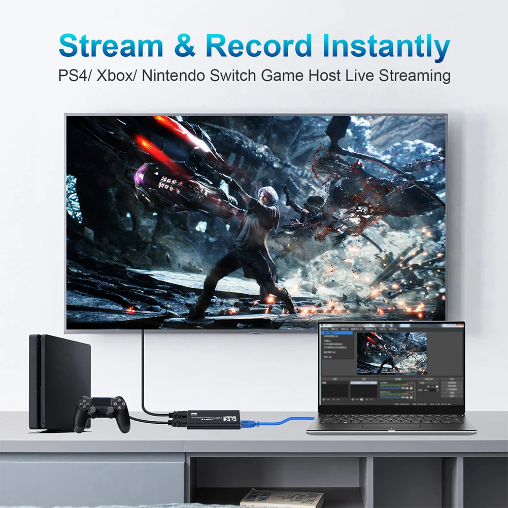 USB 3.0 4K HDMI-совместимая карта захвата Аудио-видео игр для потоковой передачи