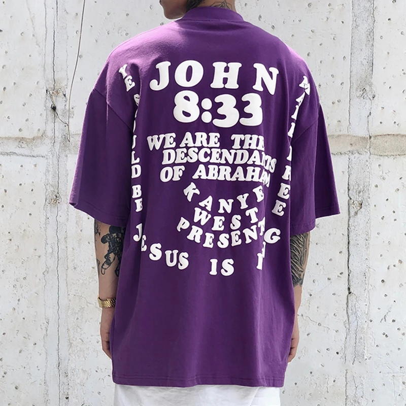 

2023ss Style Puff Print Cpfm Kanye West Jesus Is King T-shirts Men Women 1:1 Best-Quality Vintage Top Tees T Shirt Short Sleeve