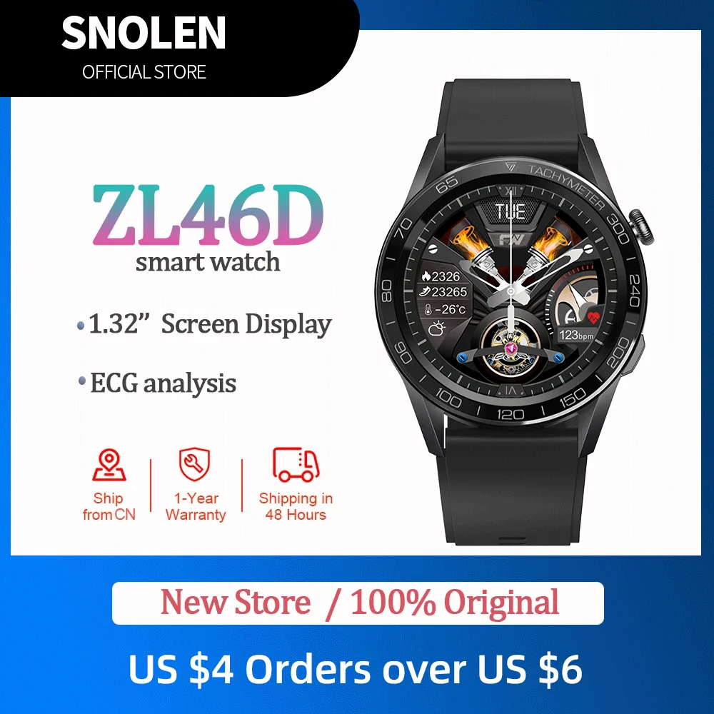 

Original Snolen ZL46D Smart Watch 1.32'' Large Screen Men & Women's Smartwatch Built-in GPS IP67 Waterproof with 100+ Sports