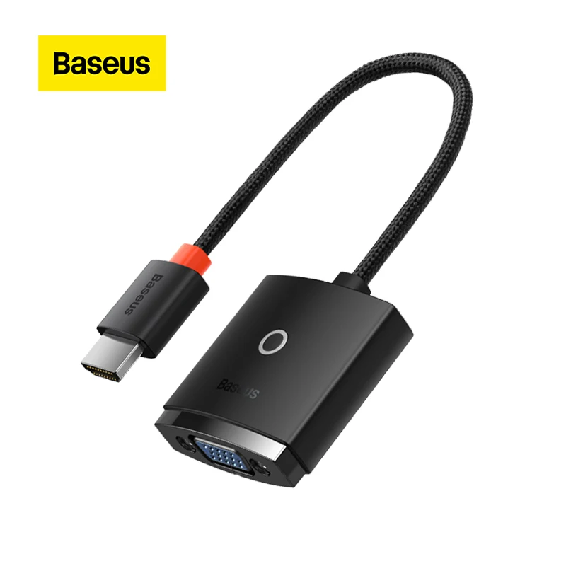 

Baseus HDMI-Compatible to VGA Adapter 1080P HD Video Audio Cable Converter for Switch PS5 PS4 TV Box Laptop Projector Monitor