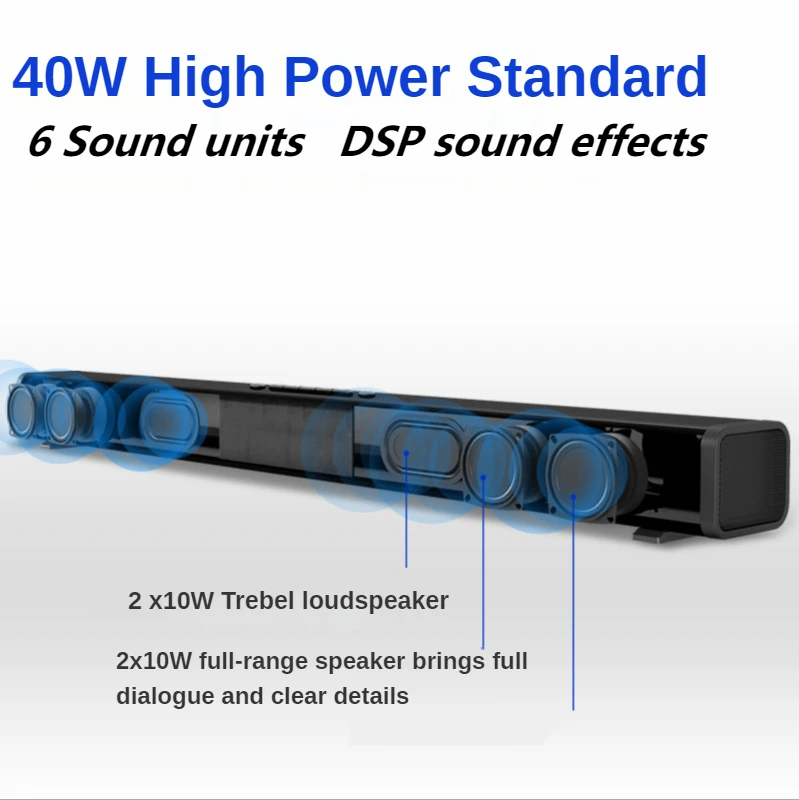 Саундбар высокой мощности 40 Вт для телевизора системы домашнего кинотеатра
