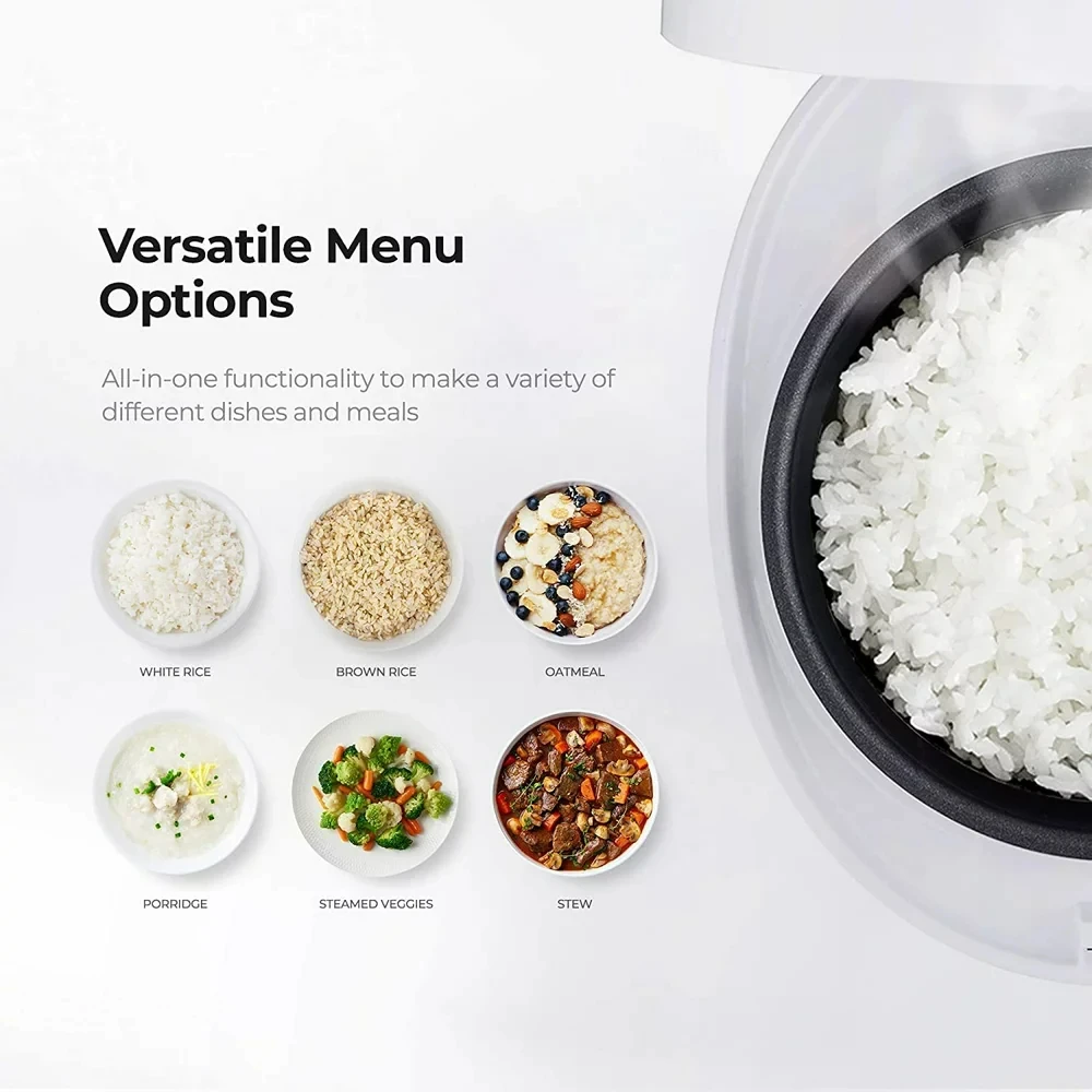

| 6-Cup (Uncooked) Micom Rice Cooker | 13 Menu Options Quinoa, Oatmeal, Brown Rice & More, Touch-Screen, Nonstick Inner Pot | G