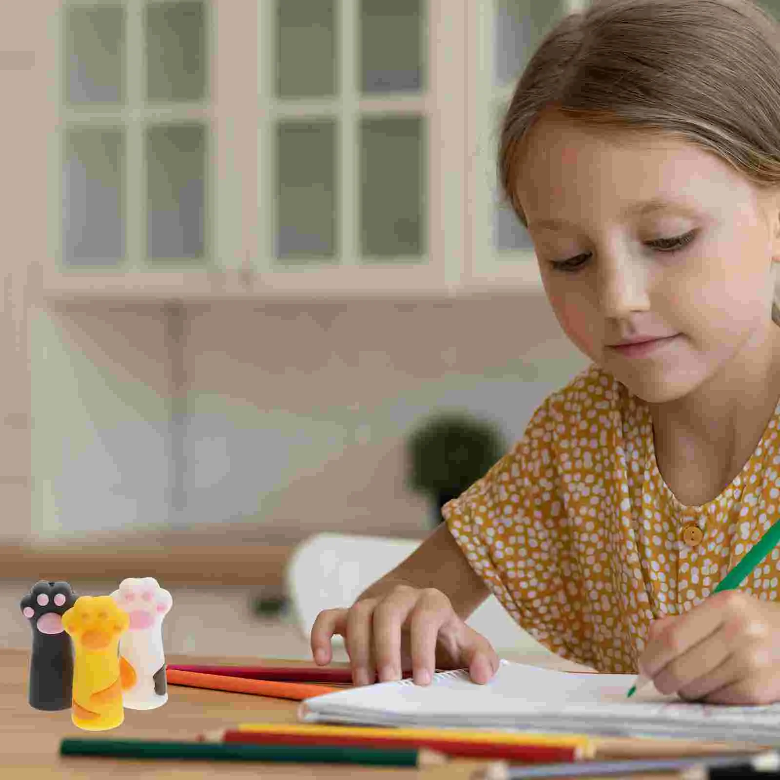 

6 Pcs Pen Case School Supplies Silicone Animals Cap Extender Holders Silica Gel Protectors Child Mini Accessories