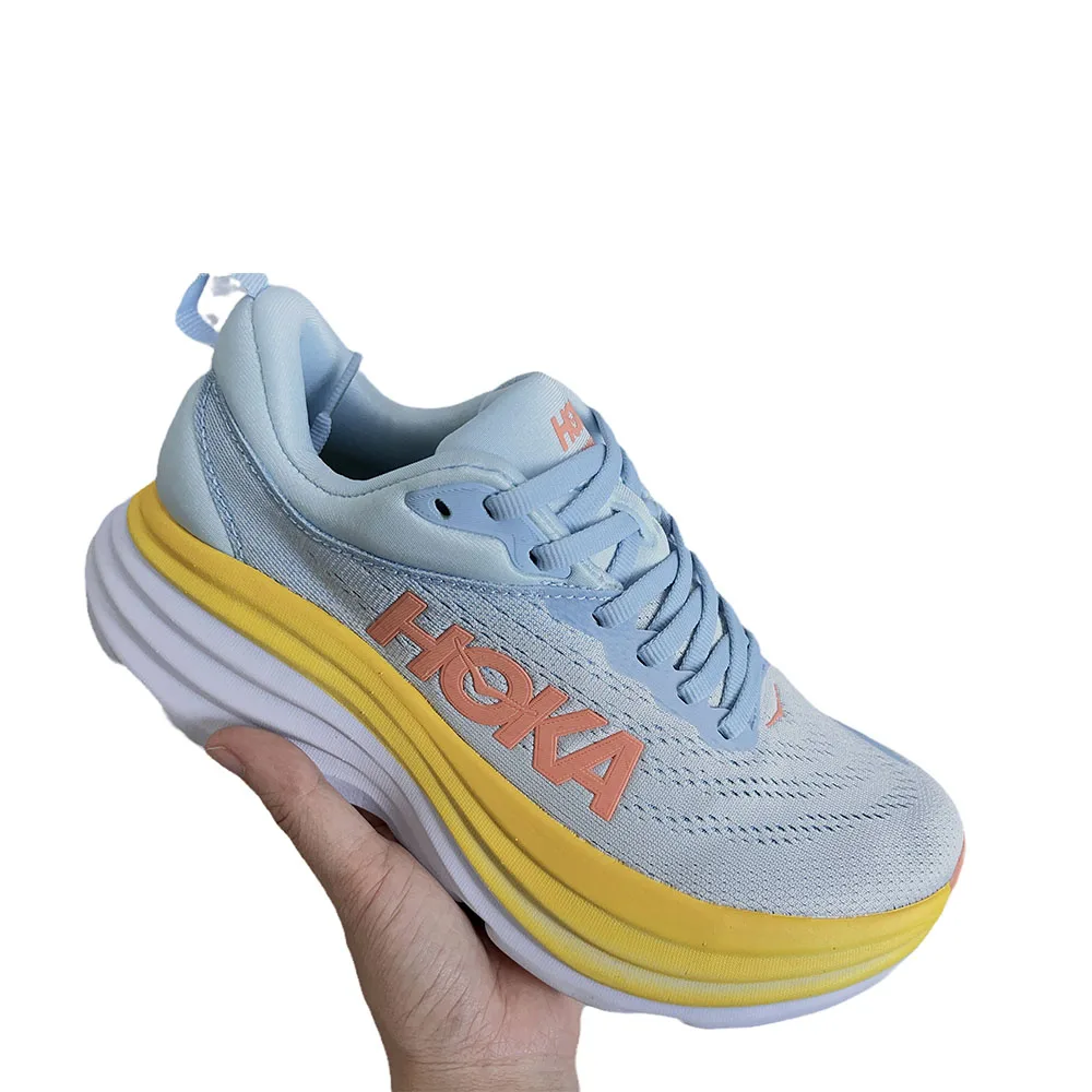 HOKA Shoes for Women Bondi 8 Elastic Cushioning Road Running Sneakers Light Breathable Tennis Running Shoe Engineered Mesh Upper