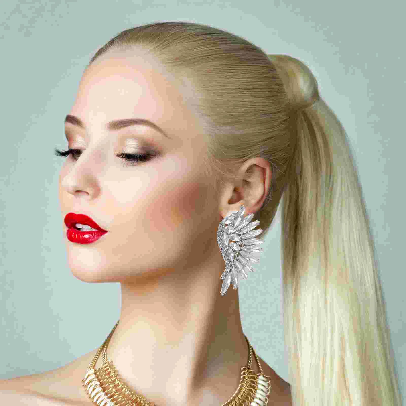 

1 Pair Fashion Angel Wing Exquisite Creative Girl Earrings Rhinestone Earrings For Women Fancy Earrings For Women for Women