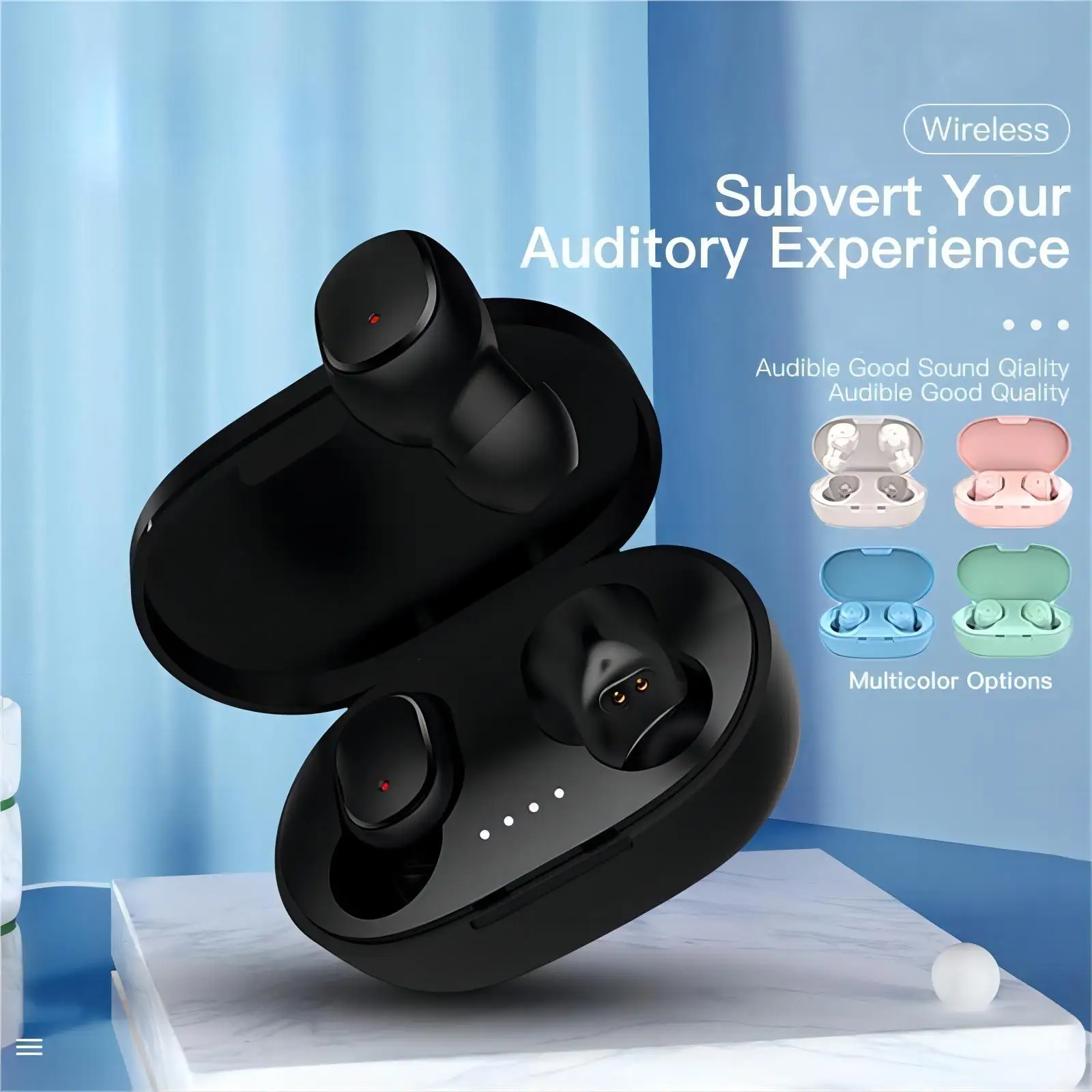 

A6S TWS Wireless Earphone Bluetooth 5.0 Stereo Headset Macaron Mini Headphones For Android Ios