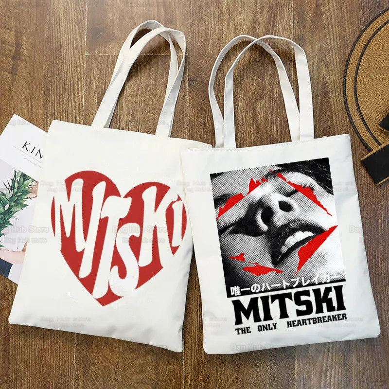 

Mitski Singer Shopping Bag Women Canvas Be The Cowboy Tote Eco Bag Cartoon Bury Me At Makeout Creek Shopper Shoulder Bags