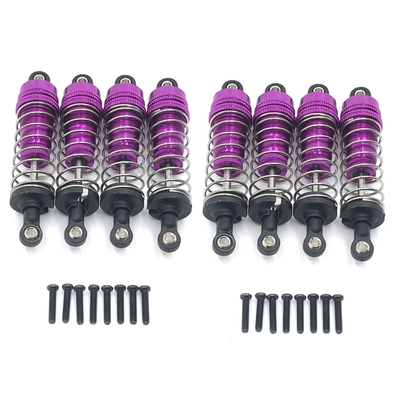 

8Pcs Metal Shock Absorber Damper For Wltoys 124019 124018 144001 RC Car Spare Parts Upgrade Accessories,Purple