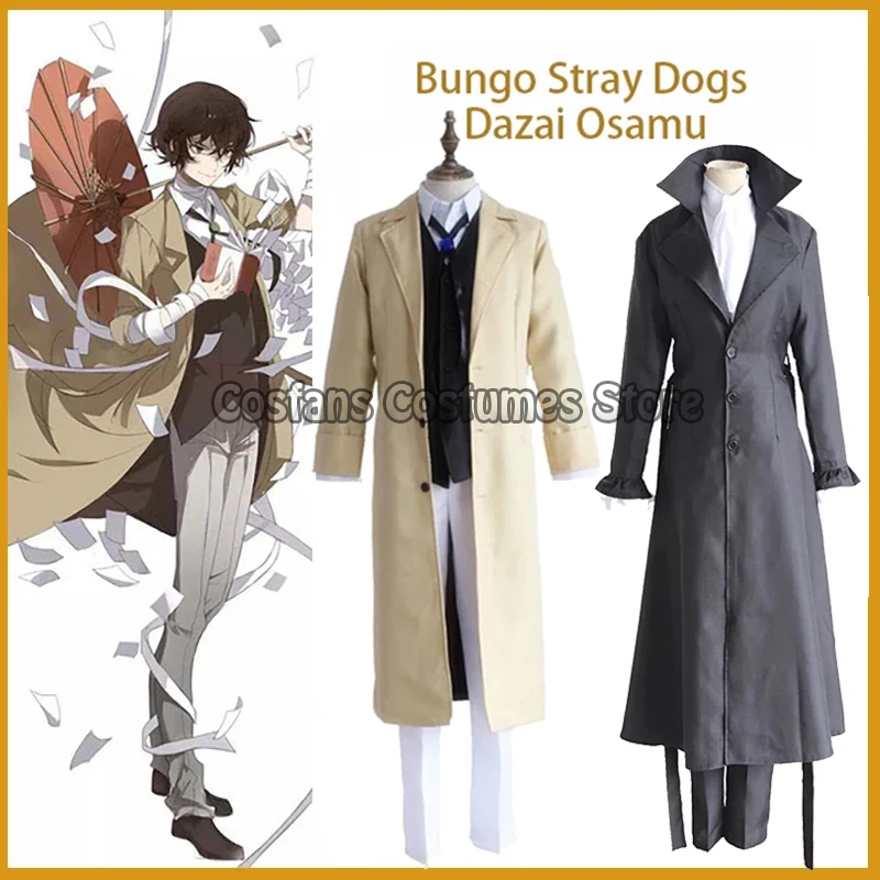 

Костюм для косплея Bungo бродячие псы дазай Осаму длинная куртка пальто Осаму дадзай костюм для косплея Униформа члена Военного агента