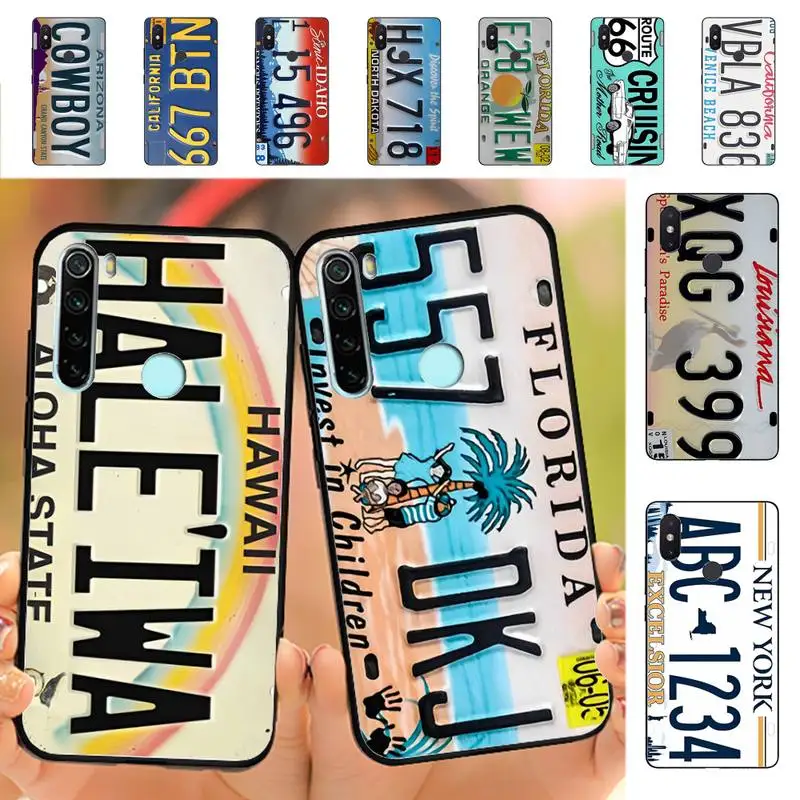 

Retro Funny License Plate Number Car Phone Case for Redmi Note 8 7 9 4 6 pro max T X 5A 3 10 lite pro