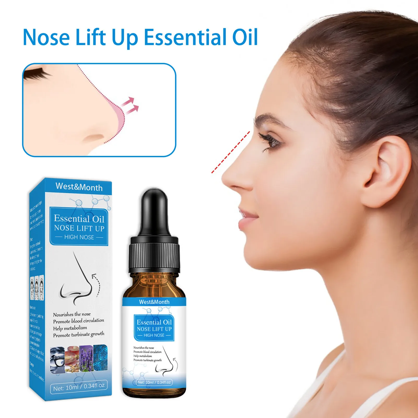 10ml Nose Lift Up Essential Oil Heighten Rhinoplasty Oil Nose Up Heighten Rhinoplasty Pure Natural Care Thin Smaller Nose images - 6