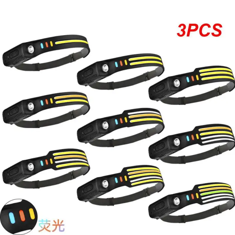 

3PCS Mini COB Headlight Portable LED Headlamp Waterproof Head Front Light With 3Modes Lighting Outdoor Camping Hiking Head