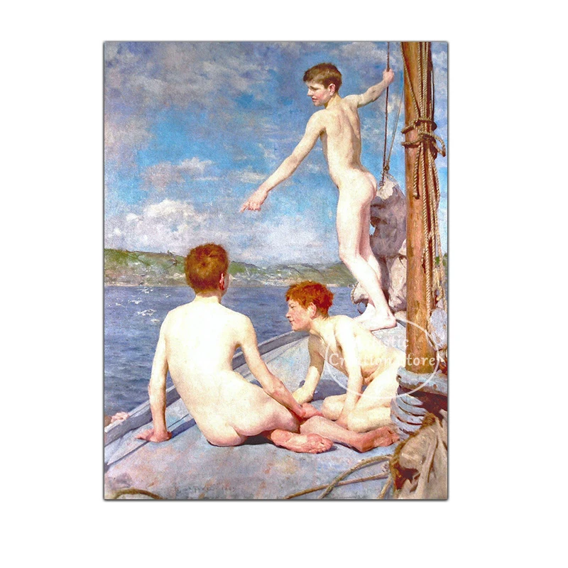 

Печать на холсте "Gay Nude Man Art The Bathers By Henry Scott Tuke"