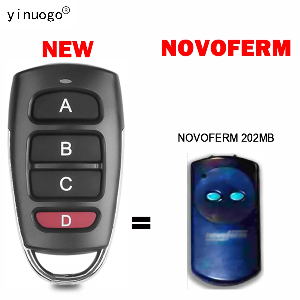 

NOVOFERM Garage Door Remote Control NOVOFERM 202MB Clone Garage Door Command Transmitter Keychain Controller 433MHz Fixed Code