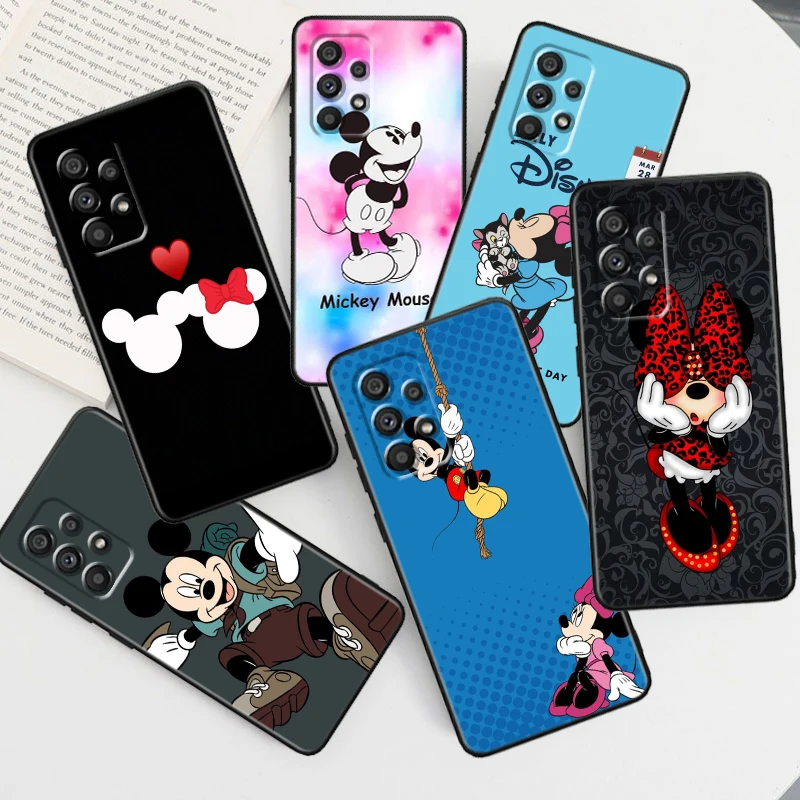 

Disney Cute Mickey Minnie For Samsung Note 20 10 Ultra Plus A31 A8 A14 J6 A12 A5 A70 A7 A34 A25 A04 A24 5G Black Phone Case