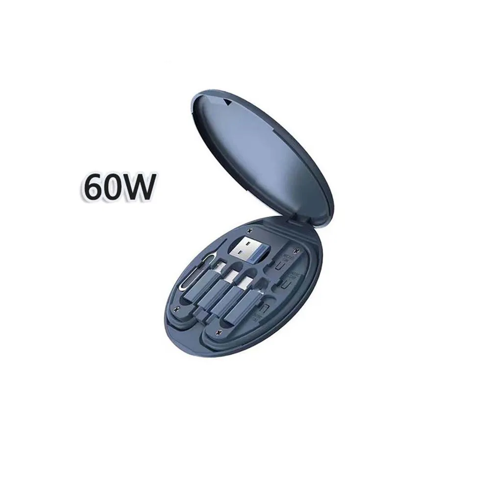 

60w Charging Cables Type-C SET Mobile Phone Data Cable USB Fast Charger Set Storage Box For Apple Samsung With Retrieve Card Pin