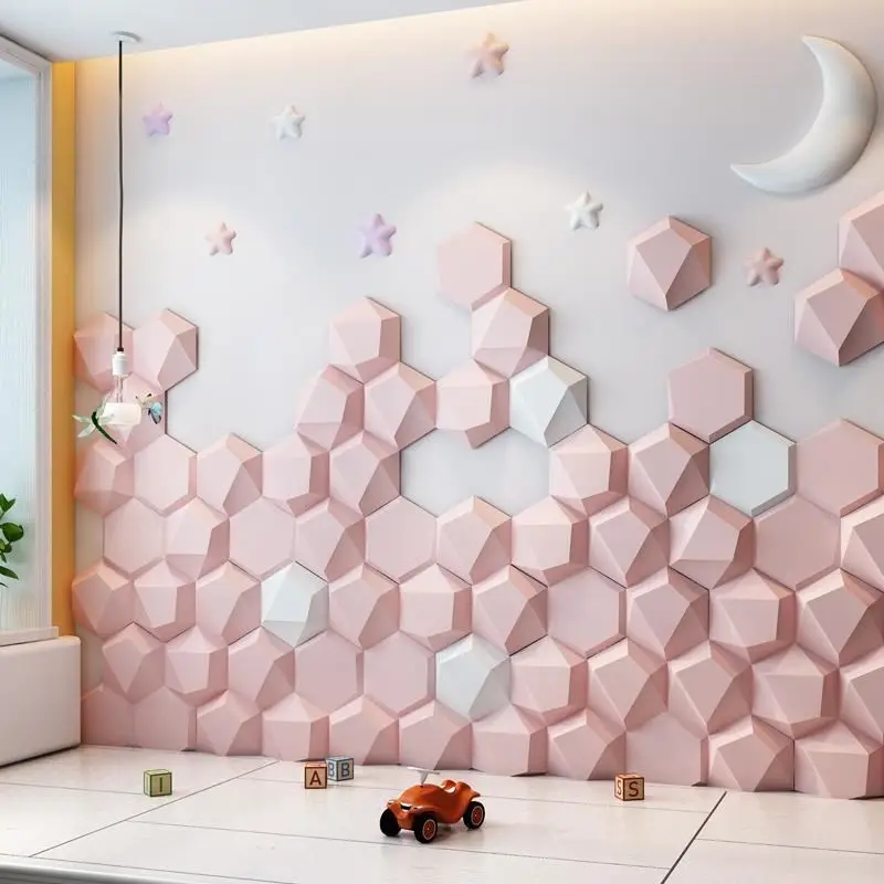 

Hexagon Headboards Stereo Soft Bag Child Anti Collision Bedroom Tatami Self-adhesive Bed Headboard 3D Wall Stickers Cabeceros