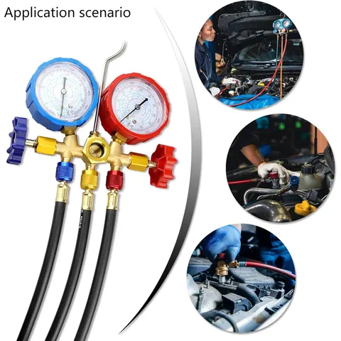 Двойной манометр для зарядки хладагента, дизайн ручки клапана, легко измерение давления. коллектор р134а коллектор