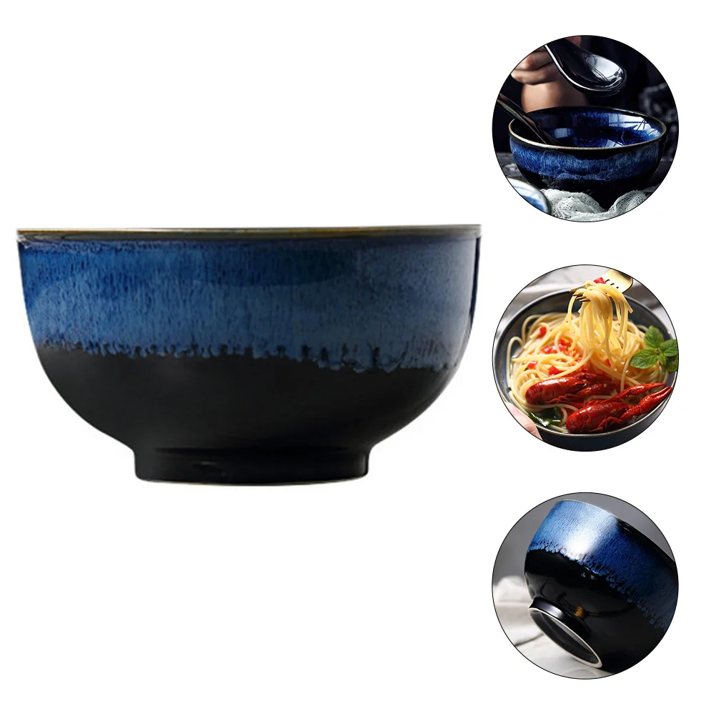 

2Pcs Ceramic Bowls Udon Bowl Heat Resistant Bowl Ceramic Nut Bowl Cup Noodle Bowl Ceramic Fruit Bowl Porcelain Soup Bowl