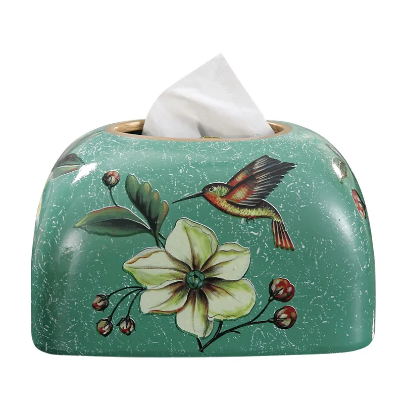 

Ceramic Tissue Boxes Porcelain European Flower & Bird Paper Napkin Holder Home Living Room Bathroom Ornaments Use Free Shipping