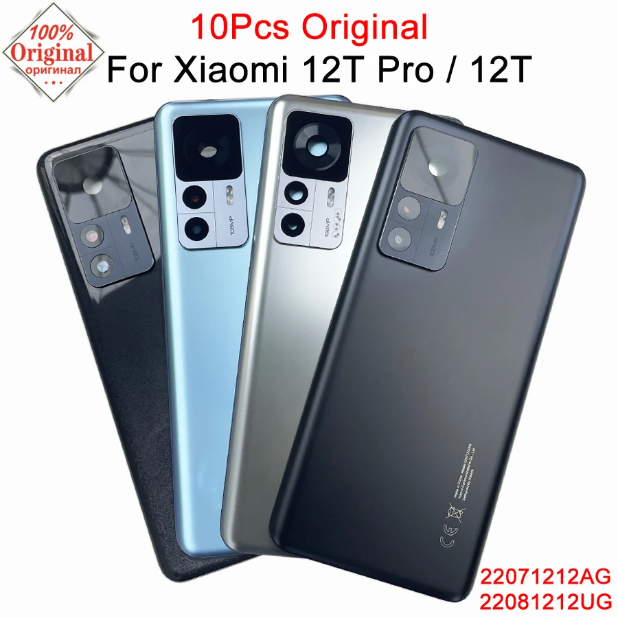 

10Pcs Original For Xiaomi 12T Back Battery Cover Rear Housing Mi 12T Pro Back Glass Door Case Replacement Parts