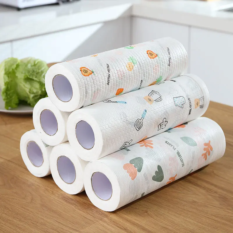 

Kitchen Cleaning Rag One Time Dishwashing Towel Dry and Wet Non-woven Cloth To Remove Oil Stain Thickened Oil Table Cleaning Rag