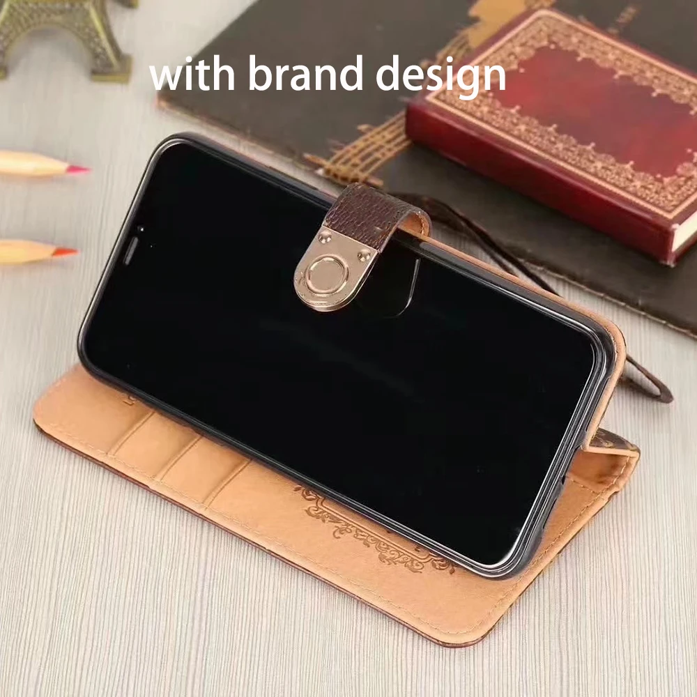

Luxury Brand Coque Fashion Pu Leather Flip Wallet Case For IPhone 13 12 Mini 11 Pro XS Max XR X 8 7 6 6S Plus SE Back Cover