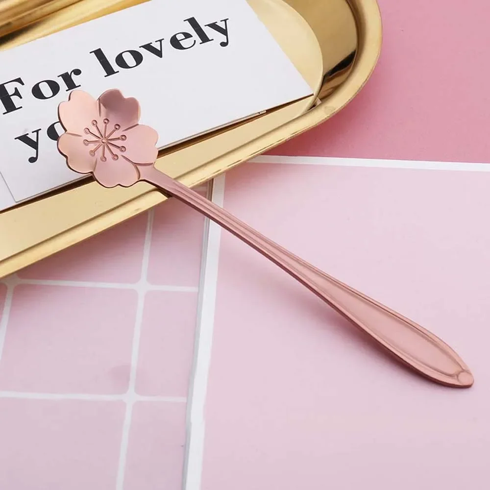 

Золотая ложка из нержавеющей стали Sakura Rose