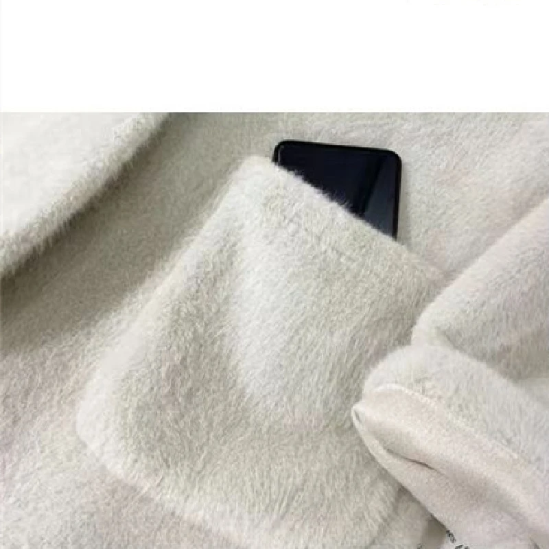 Winter Jacket Women 2022 New Long Korean Fashion Faux Fur Coat Women Stand Collar Plush Parkas Thick Warm Famale Clothing Tops