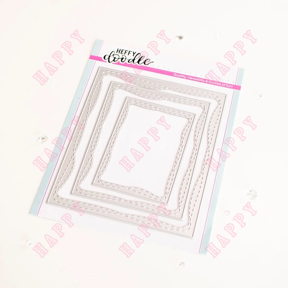 

2022 Hot New Product Whimsically Wonky Metric Rectangles Metal Cutting Dies Scrapbook Diary Template Diy Greeting Card Handmade