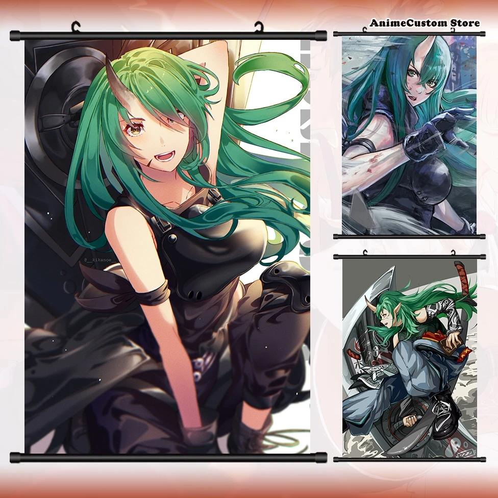 

Game Anime Arknights Hoshiguma Theme Cosplay Cartoon HD Wall Scroll Roll Painting Poster Hanging Picture Poster Decor Art Gift