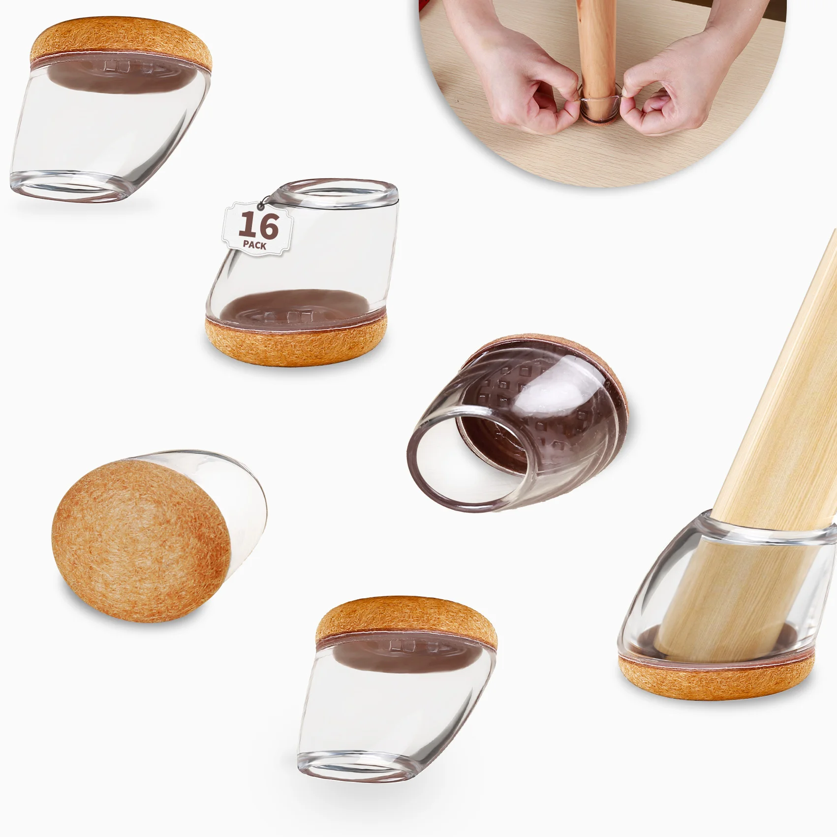 

Силиконовые накладки на ножки стульев 16 шт.