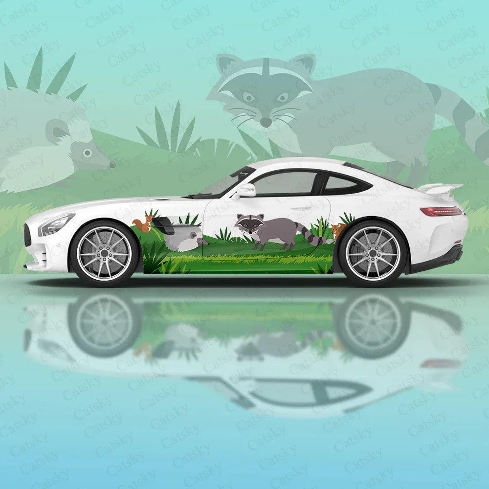 z kreskówek Cute Animals Design Naklejki na karoserię Itasha Winylowa naklejka boczną samochodu ﻿ Автомобильные
