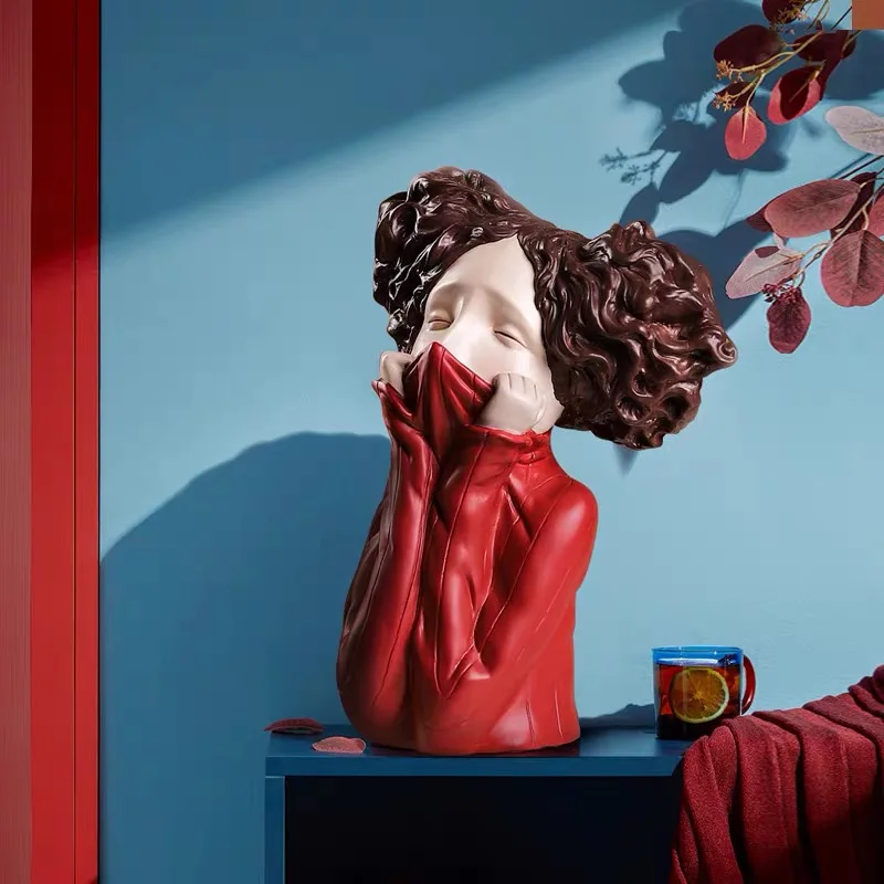 

Скандинавская девушка, статуи из смолы, декор для гостиной, Модель людей, аксессуары для украшения дома, фигурки семьи, скульптуры, украшени...